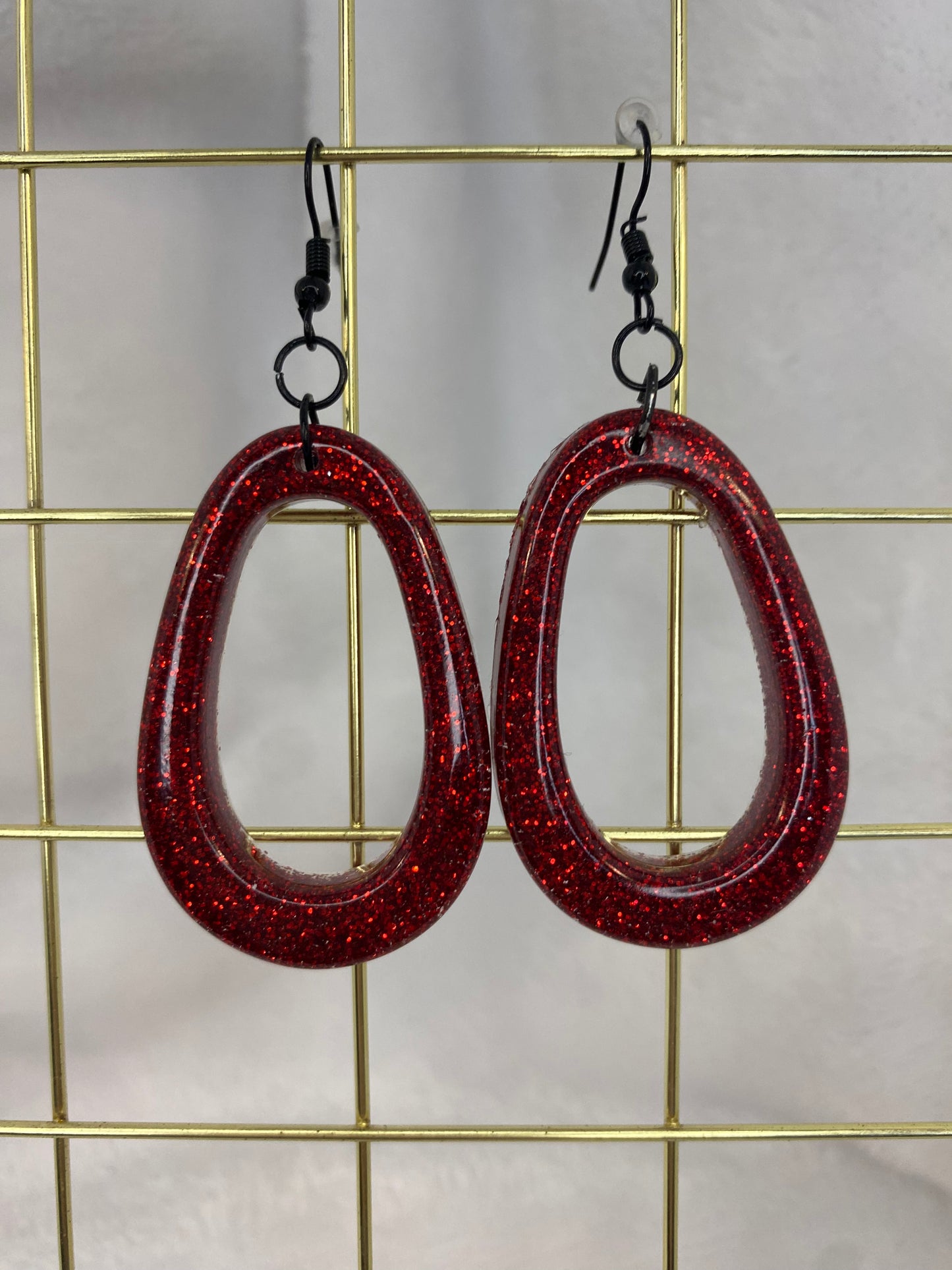 Red Glitter Earrings