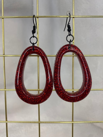 Red Glitter Earrings
