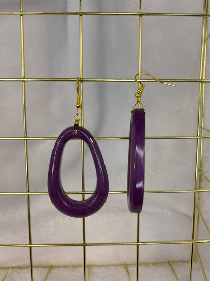 Purple Resin Earrings