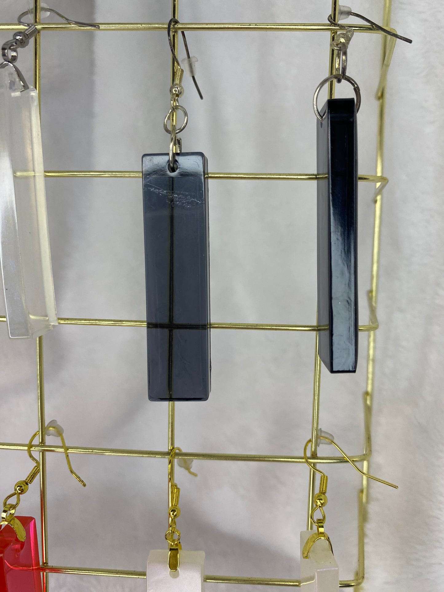 Extra Large Black Resin Earrings