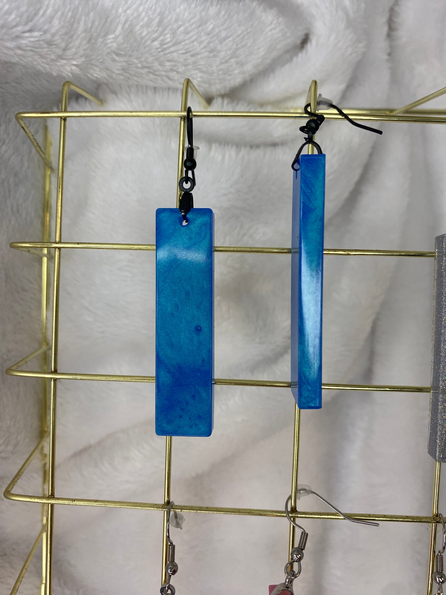 Sky Blue Rectangle Earrings