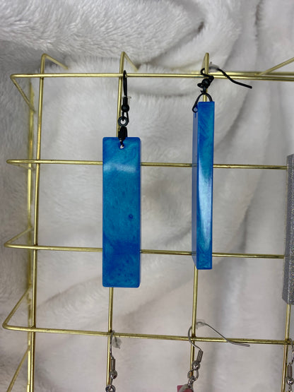 Sky Blue Rectangle Earrings