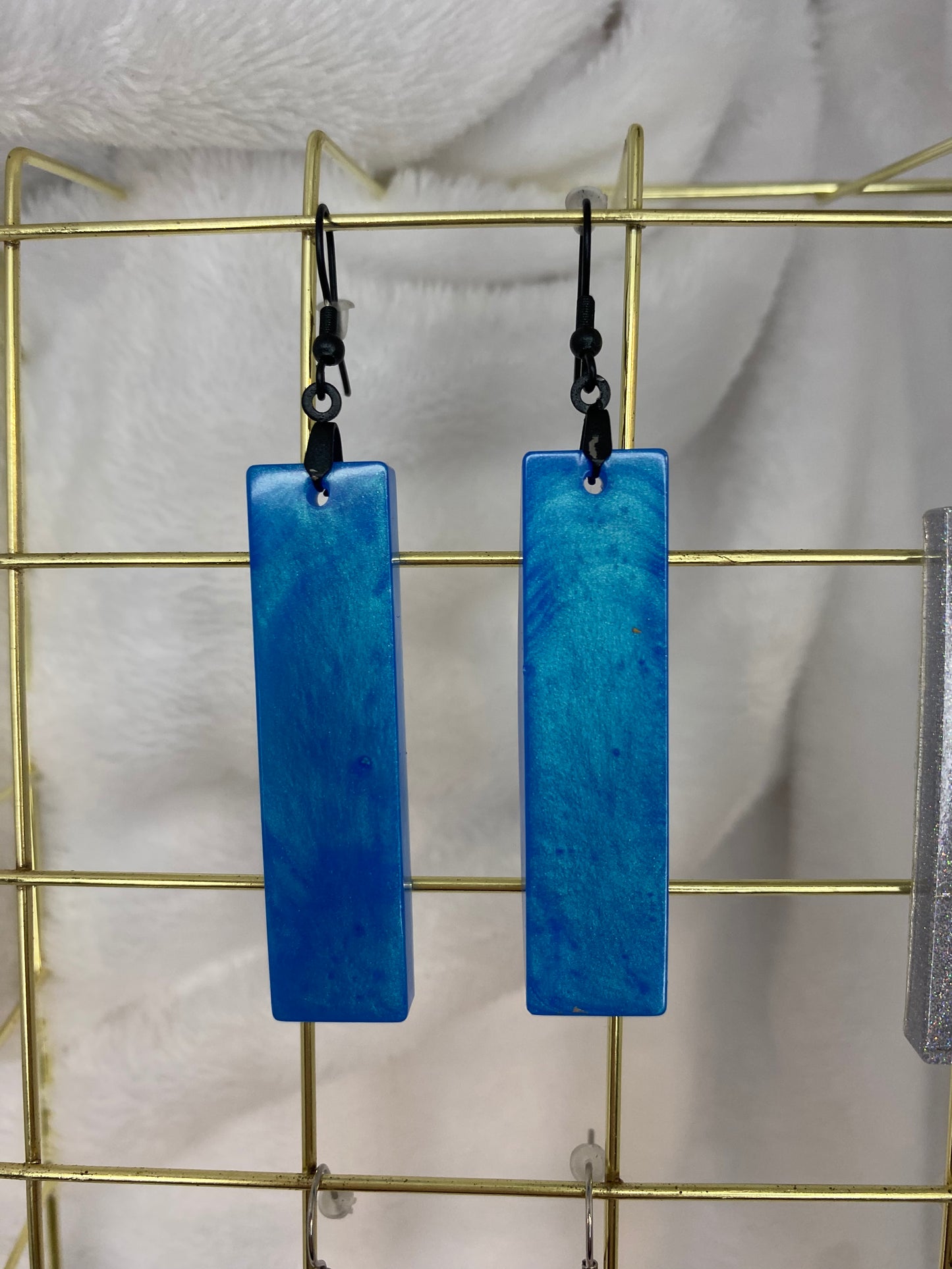 Sky Blue Rectangle Earrings