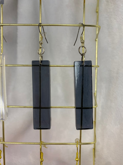 Extra Large Black Resin Earrings