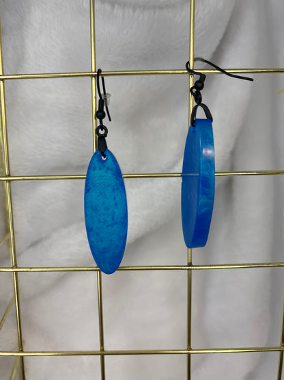 Sky Blue Oval Earrings