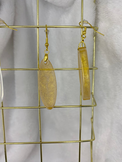 Gold Oval Shaped Earrings