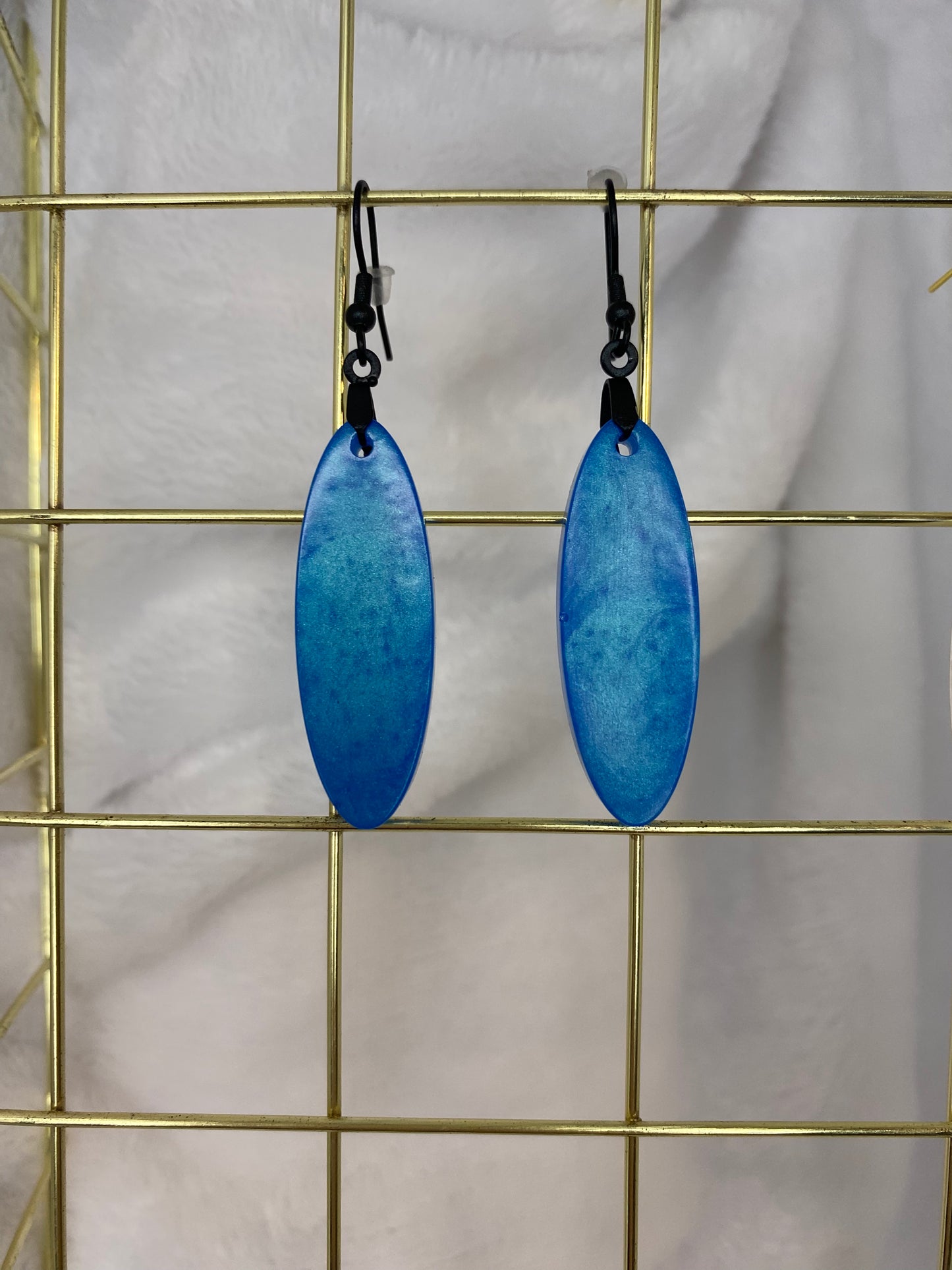 Sky Blue Oval Earrings