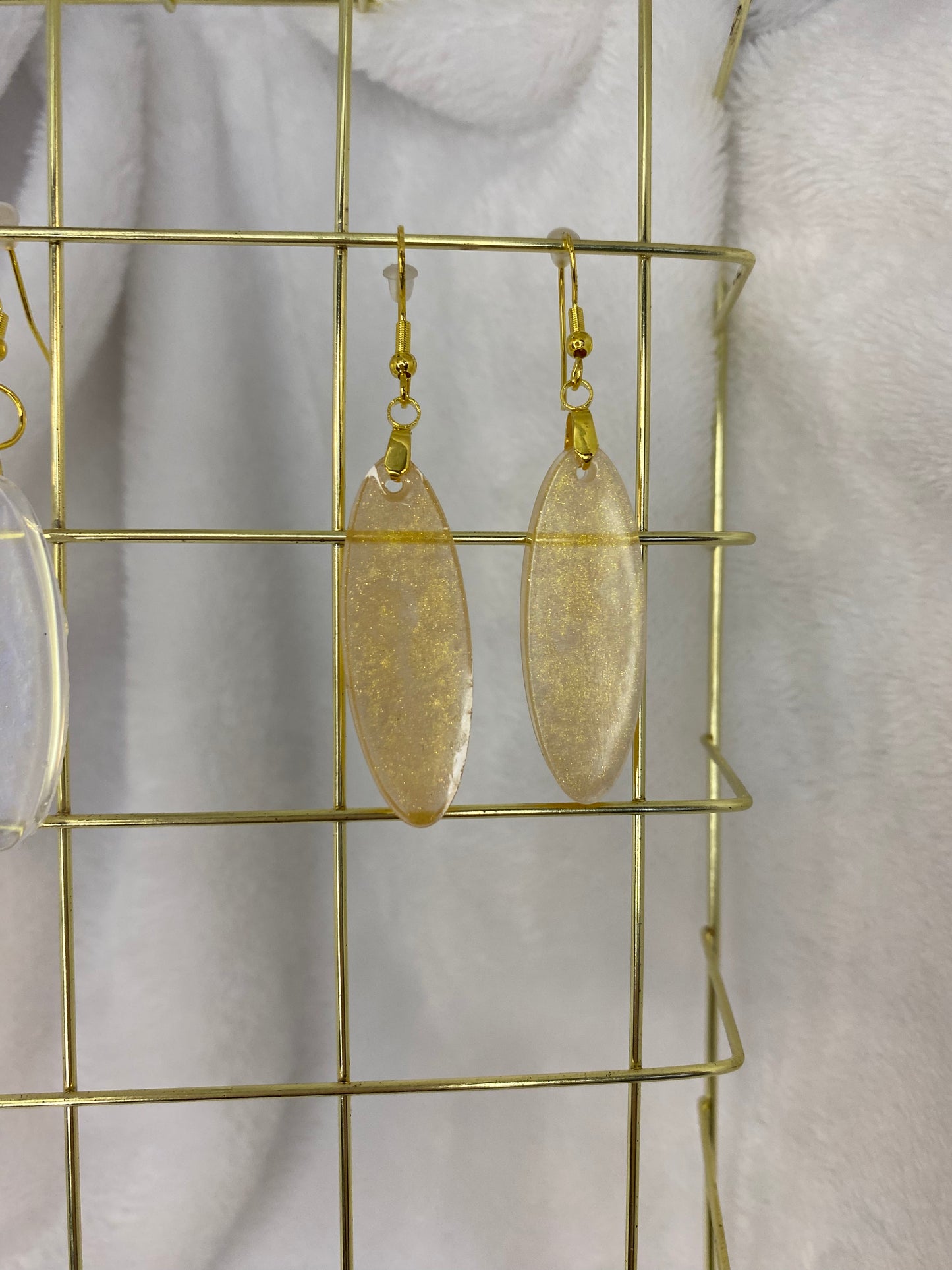 Gold Oval Shaped Earrings