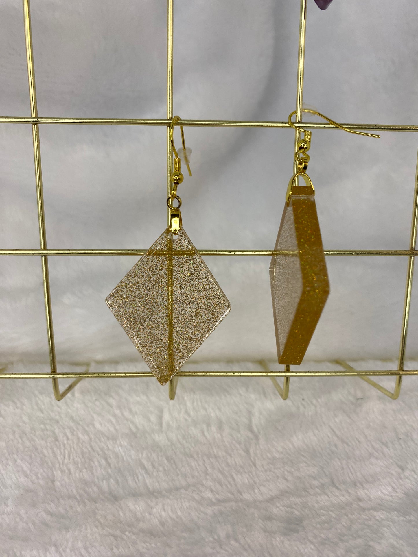 Gold Holographic Glitter Earrings