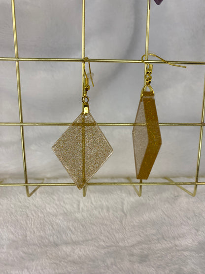 Gold Holographic Glitter Earrings