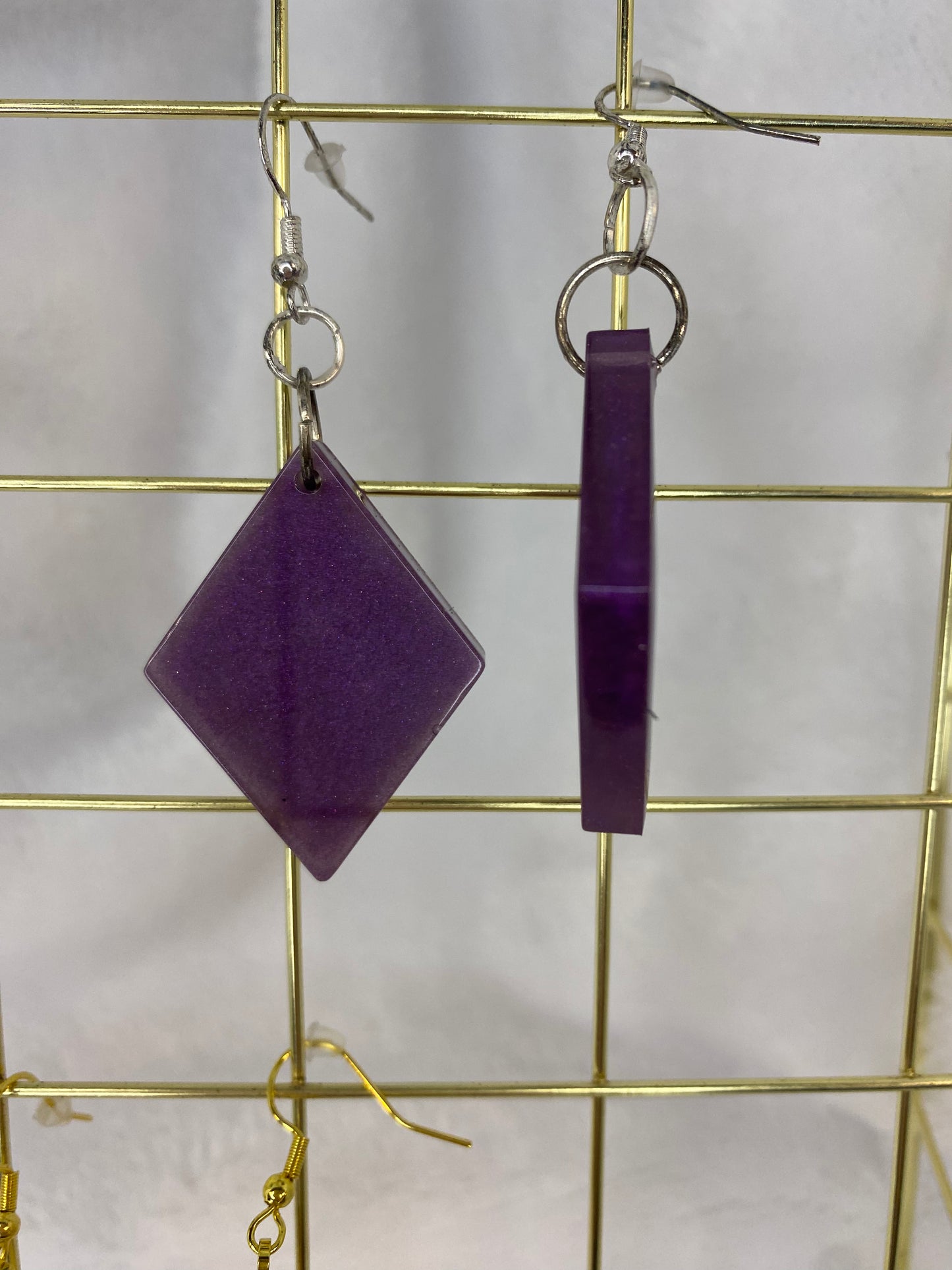 Purple Resin Earrings