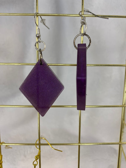 Purple Resin Earrings