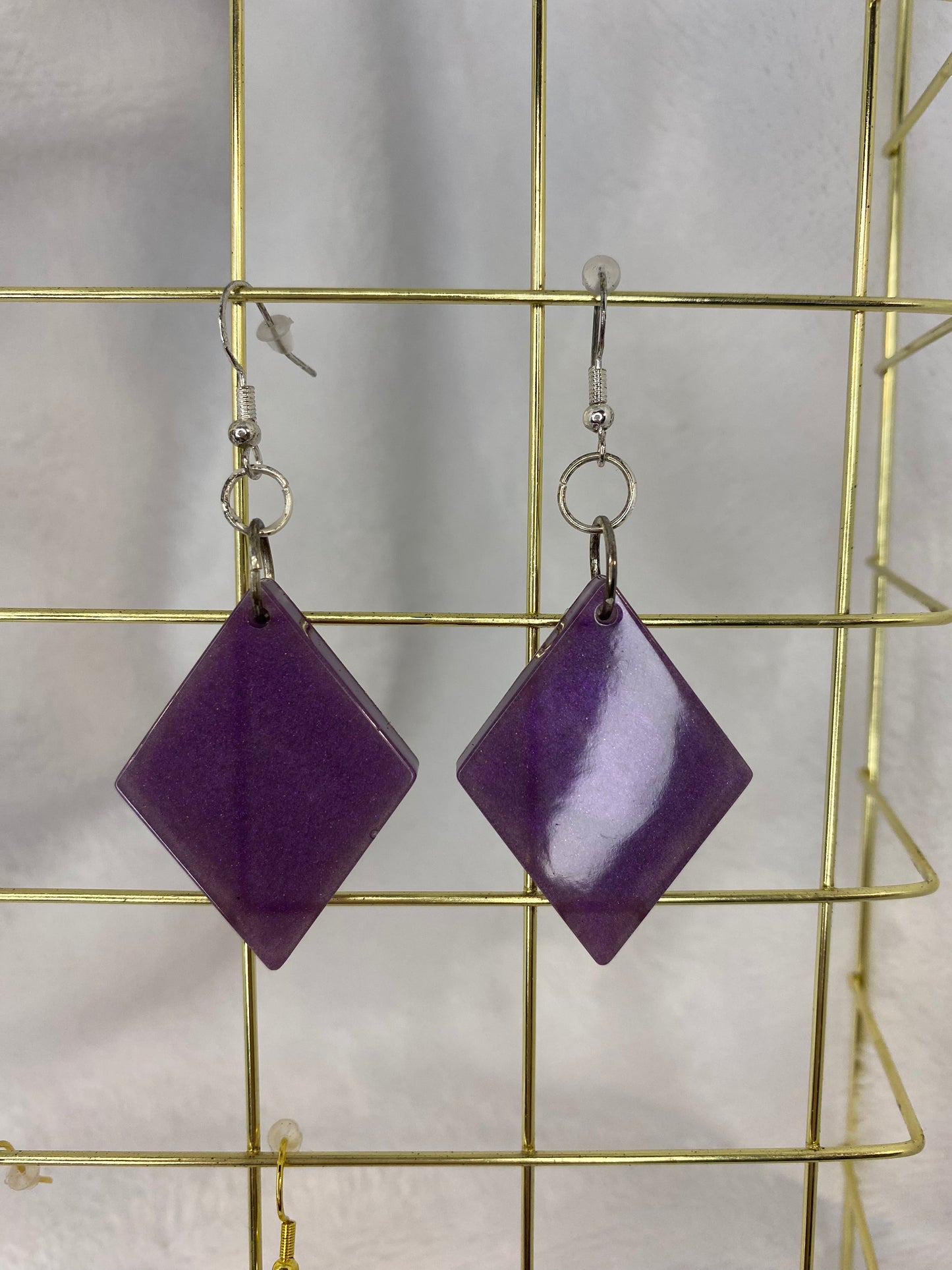 Purple Resin Earrings