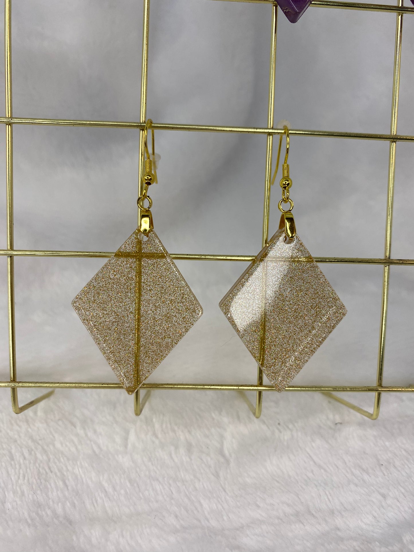 Gold Holographic Glitter Earrings