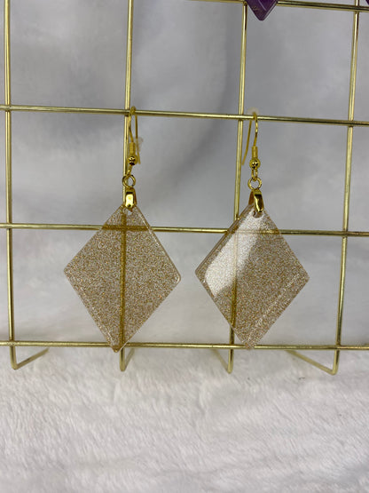 Gold Holographic Glitter Earrings