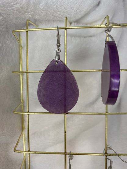 Purple Resin Earrings