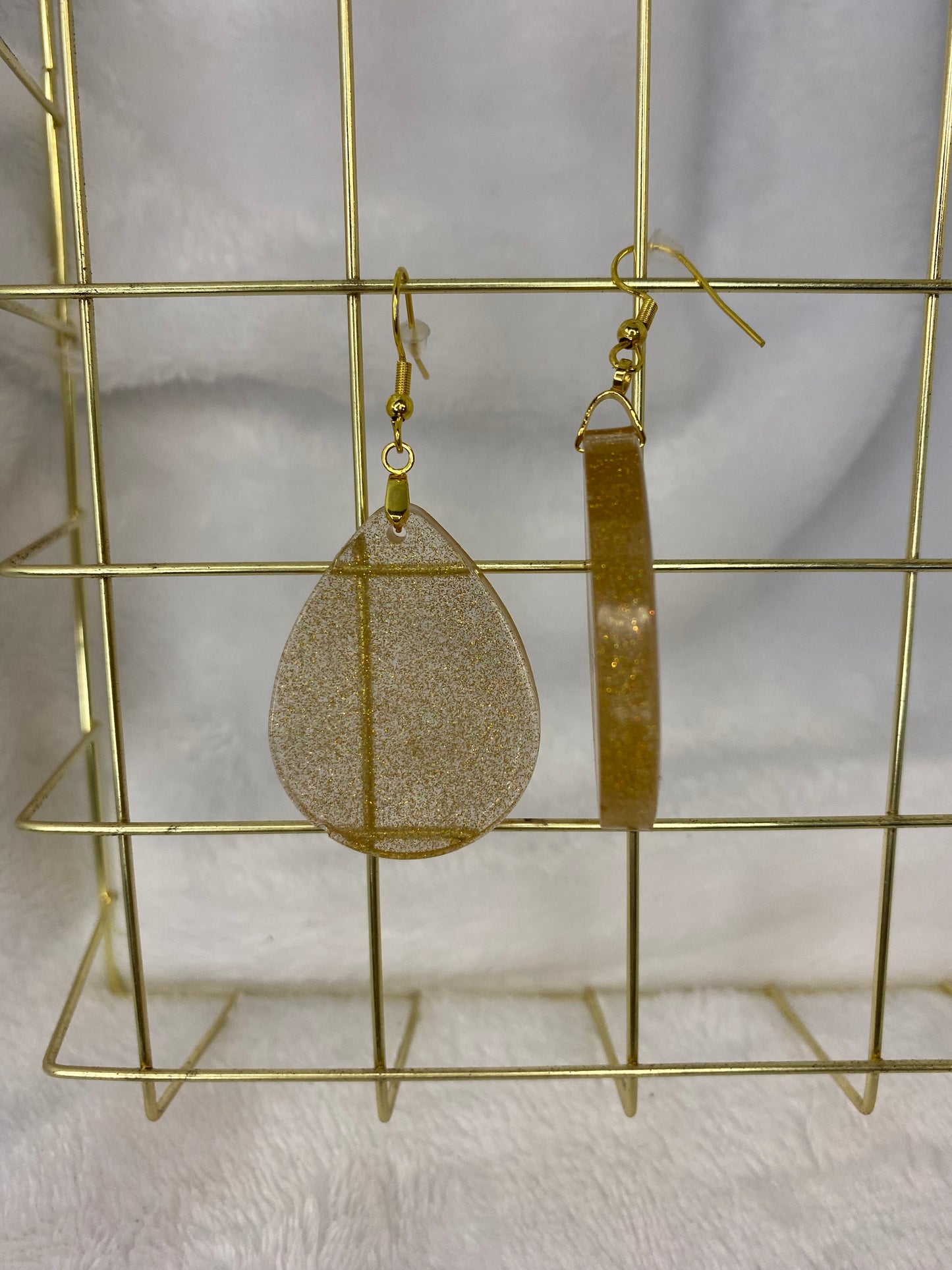 Gold Holographic Glitter Earrings