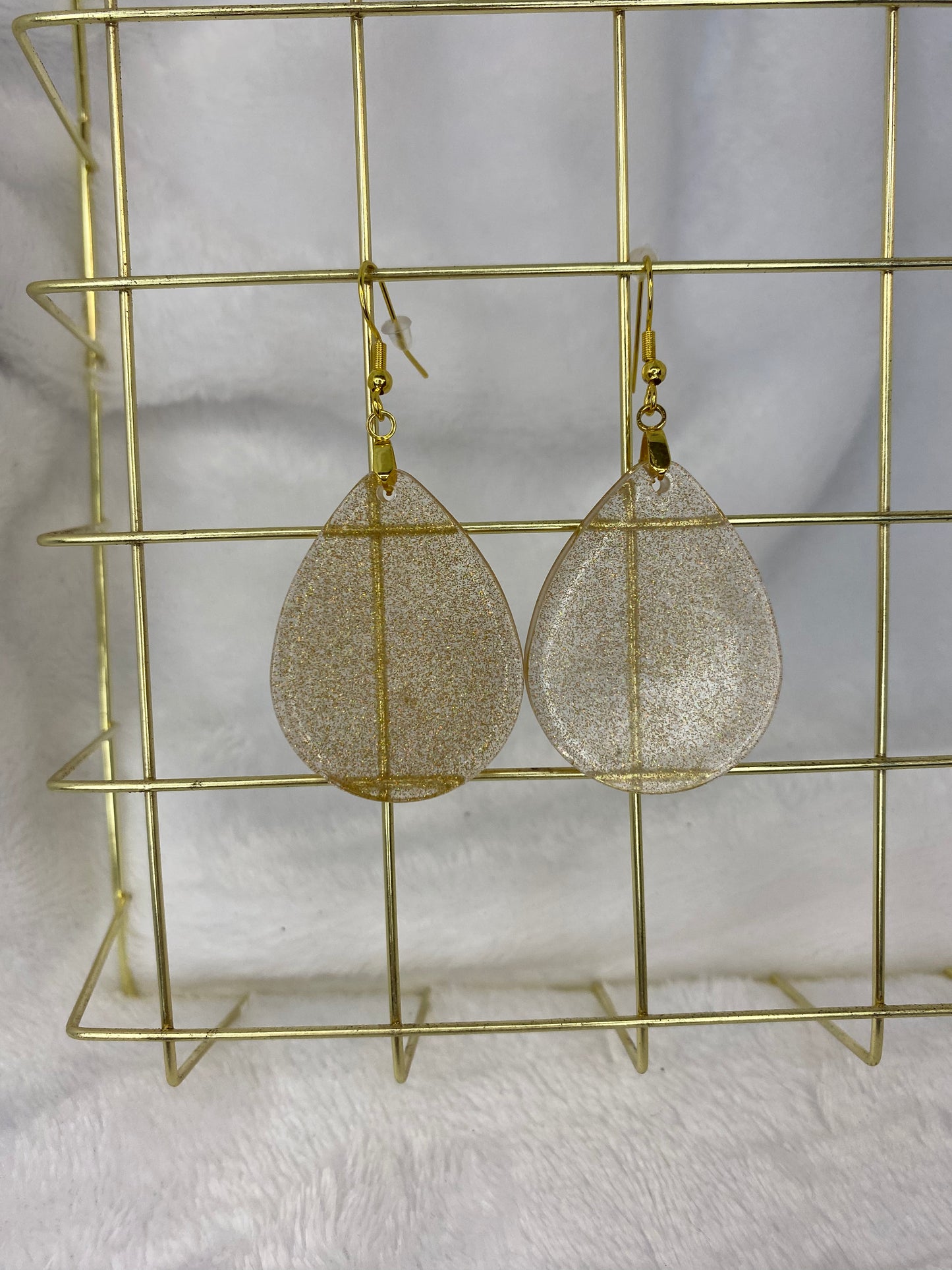 Gold Holographic Glitter Earrings