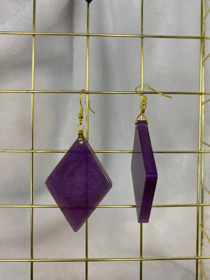 Purple Resin Earrings