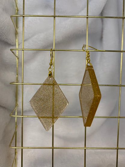 Gold Holographic Glitter Earrings