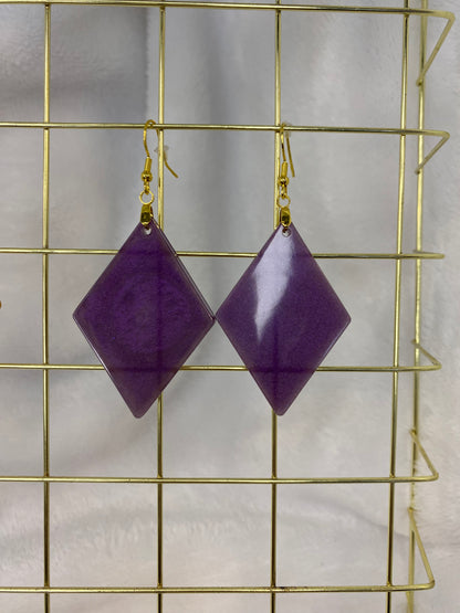 Purple Resin Earrings