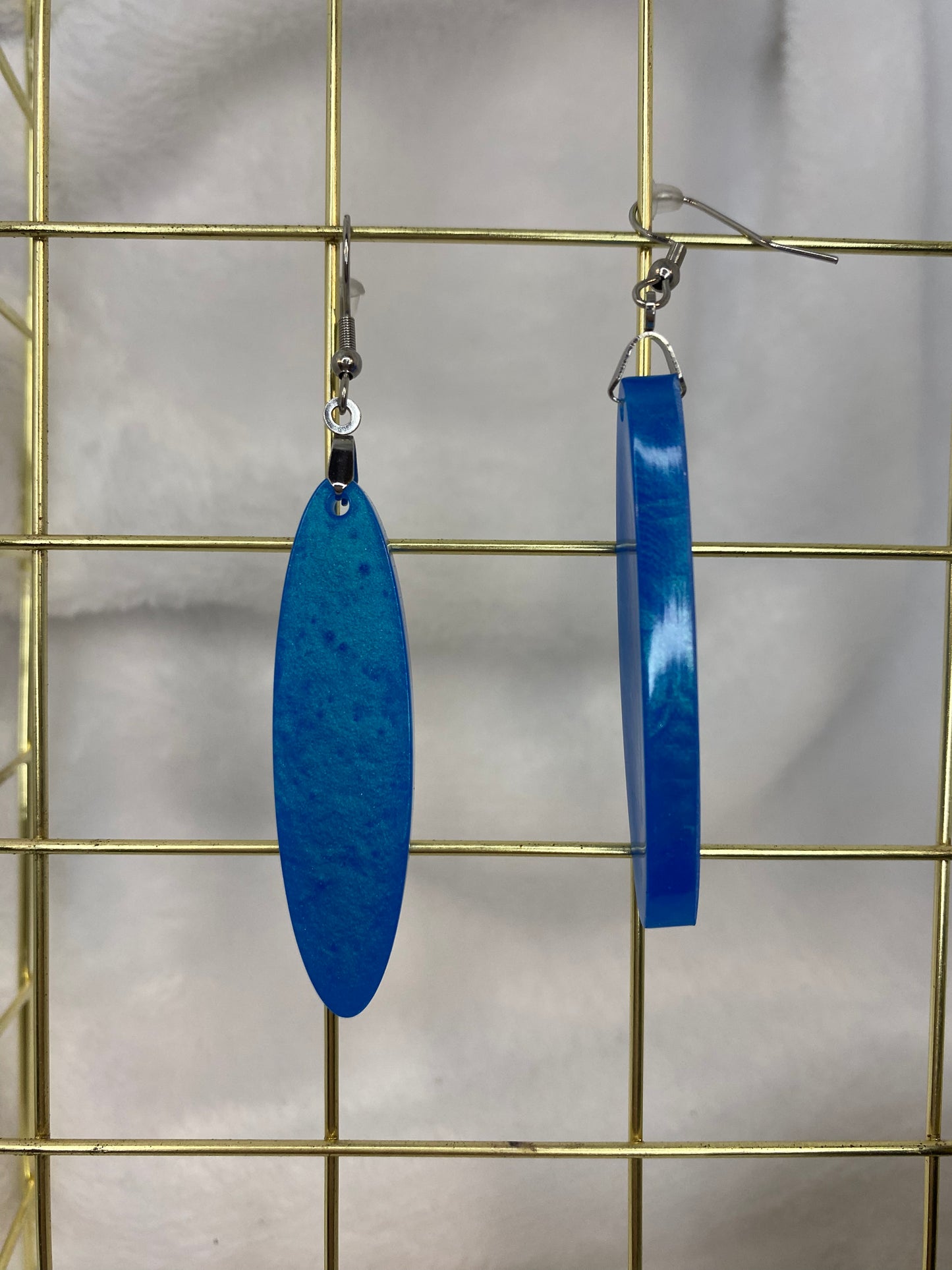 Sky Blue Oval Earrings