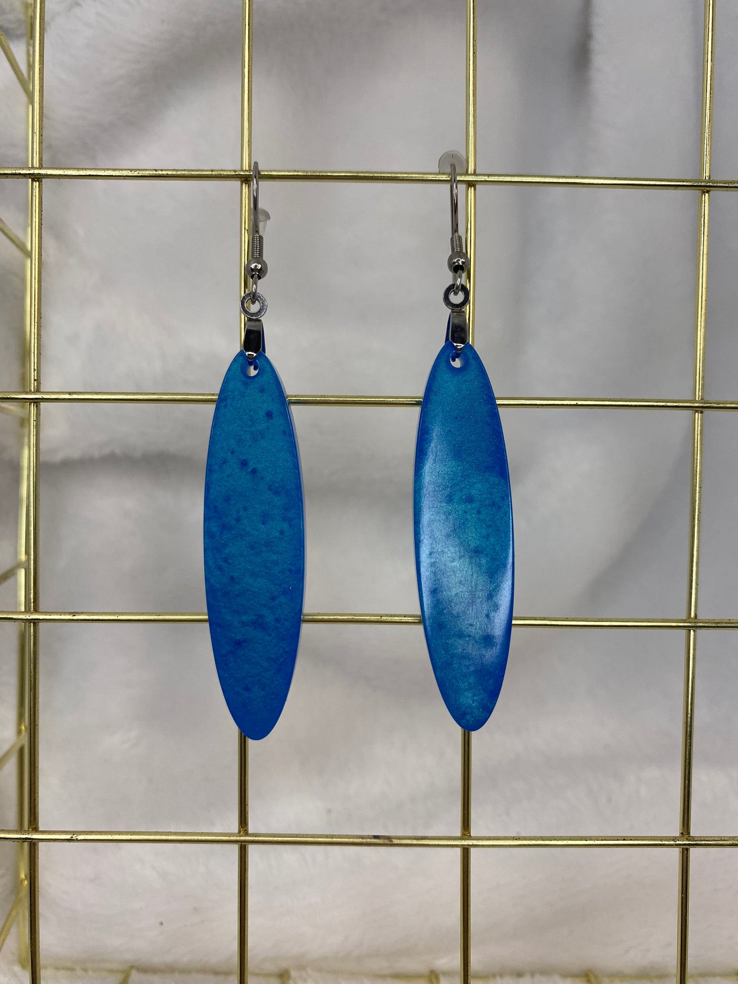 Sky Blue Oval Earrings