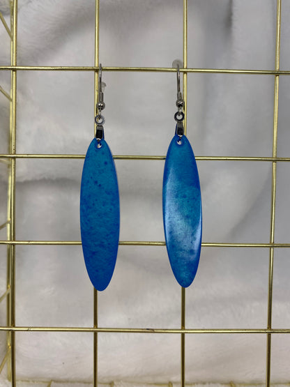 Sky Blue Oval Earrings