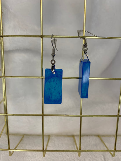 Sky Blue Rectangle Earrings