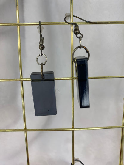 Medium Black Resin Earrings