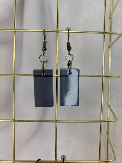 Medium Black Resin Earrings