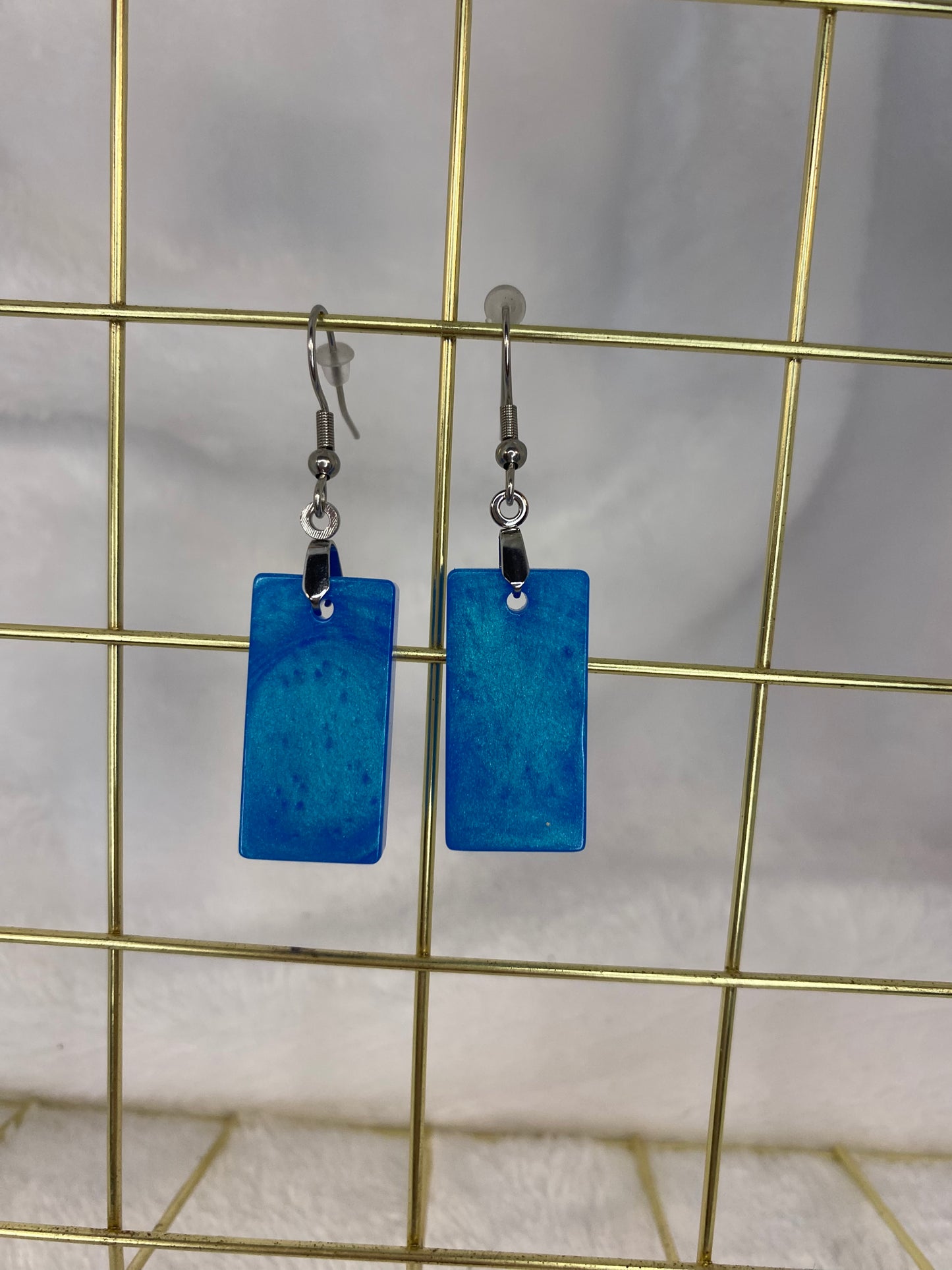 Sky Blue Rectangle Earrings