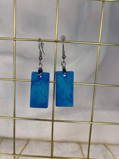 Sky Blue Rectangle Earrings