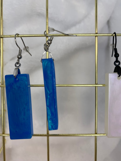 Sky Blue Rectangle Earrings