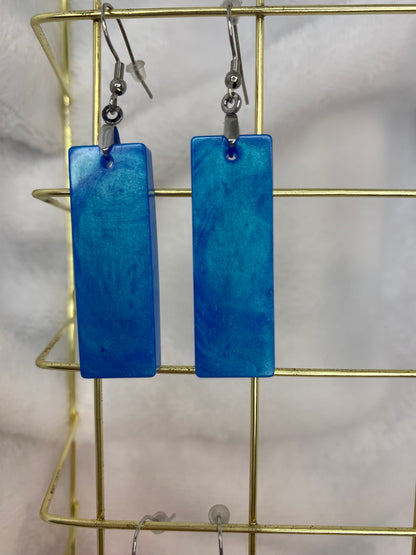 Sky Blue Rectangle Earrings
