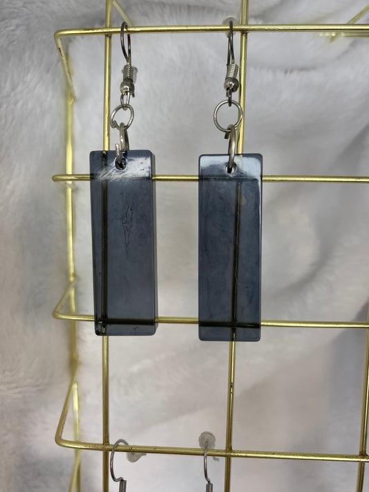 Large Black Resin Earrings