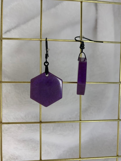 Purple Resin Earrings