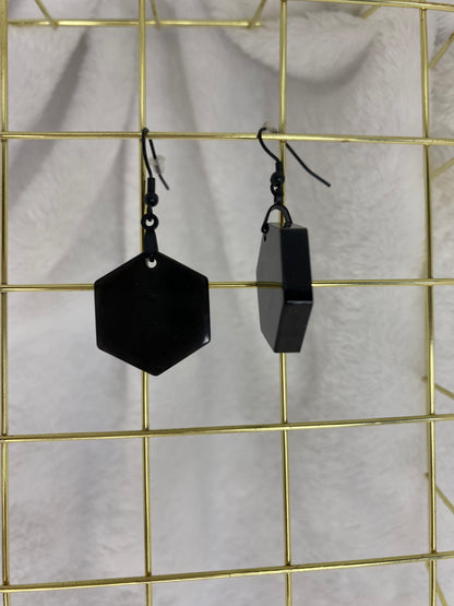Black Resin Earrings