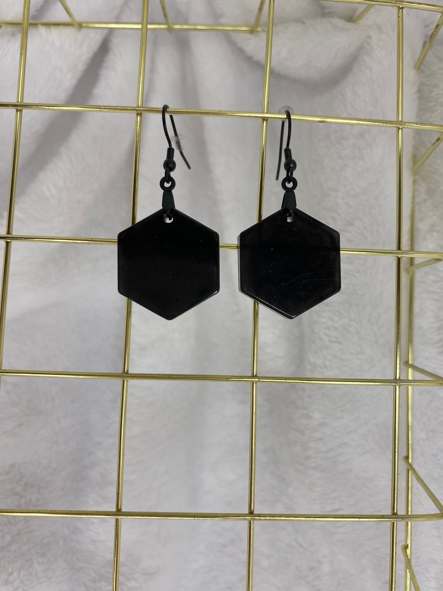 Black Resin Earrings