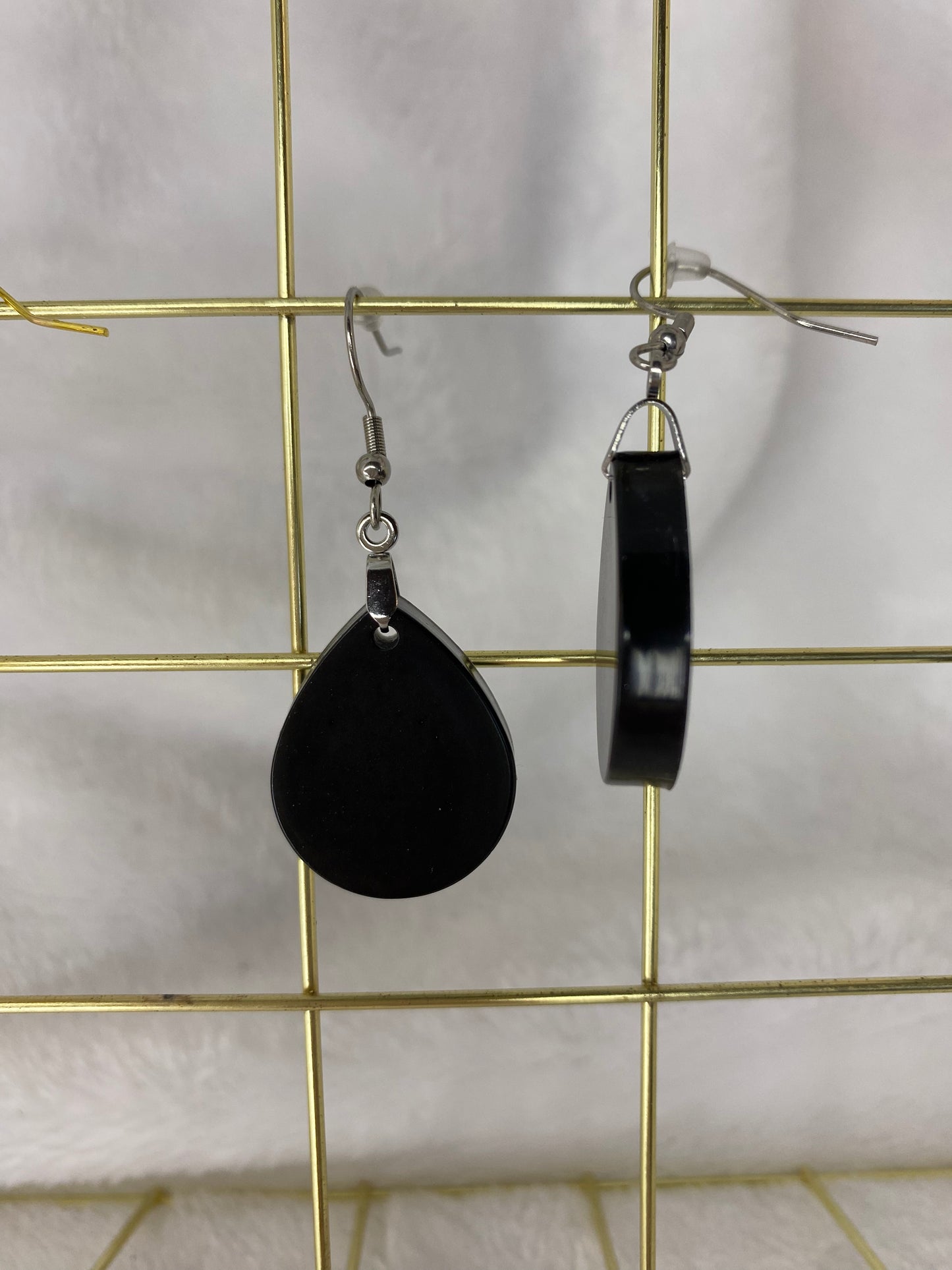 Black Resin Earrings