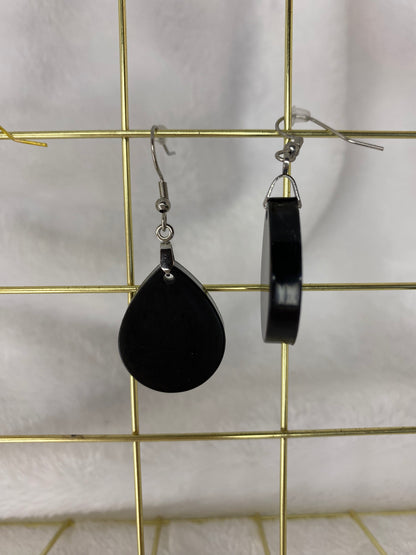 Black Resin Earrings