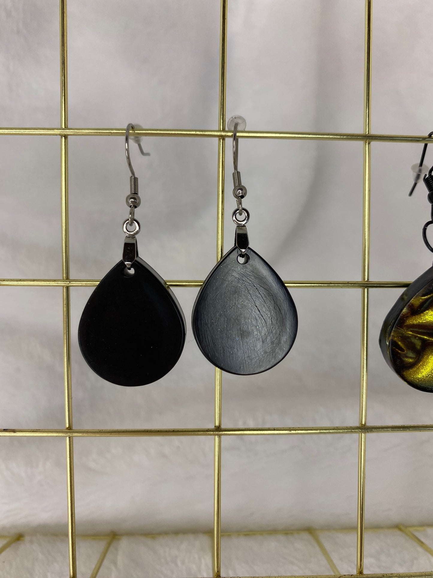 Black Resin Earrings