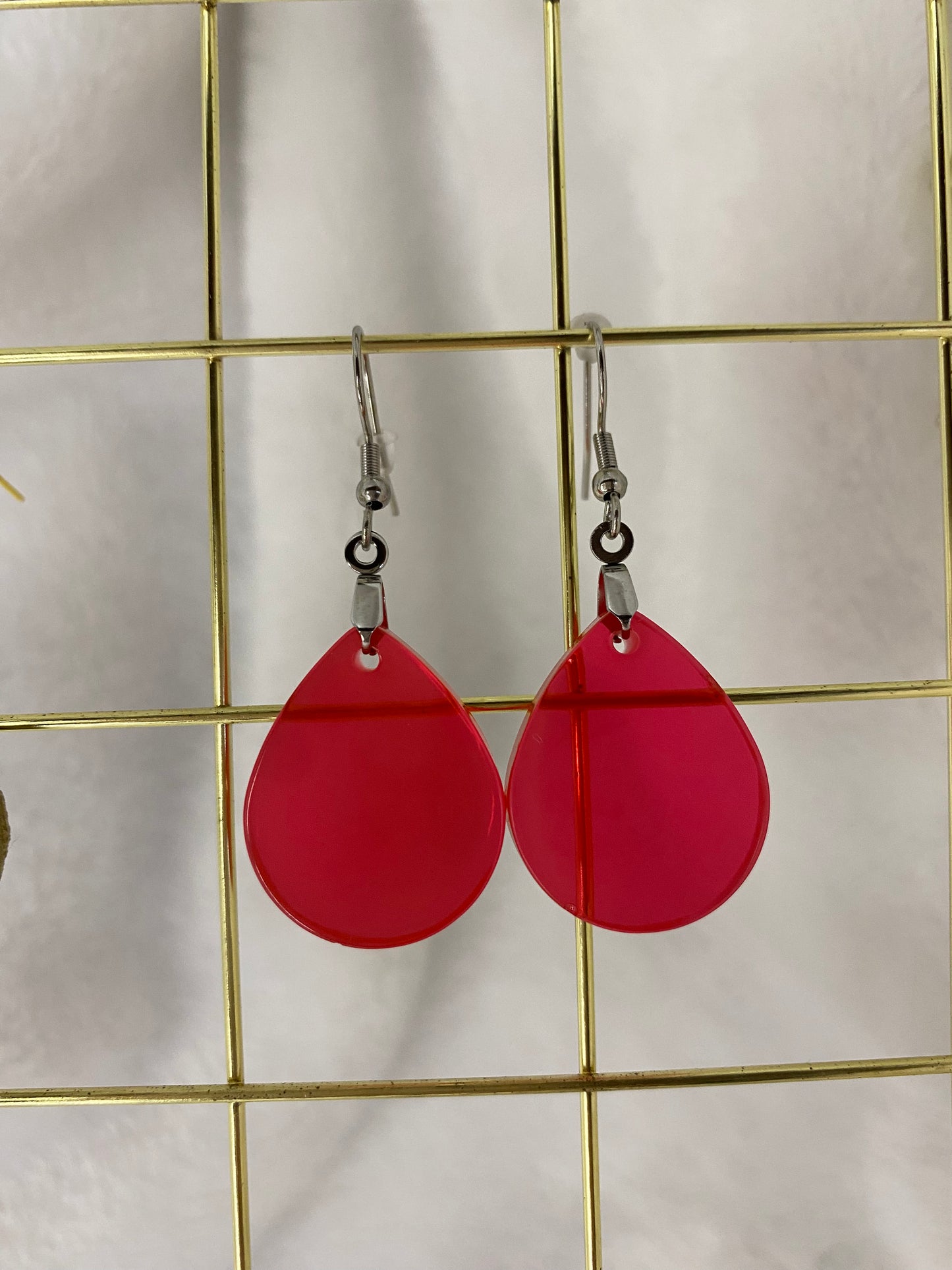 Crimson/Red Teardrop Earrings