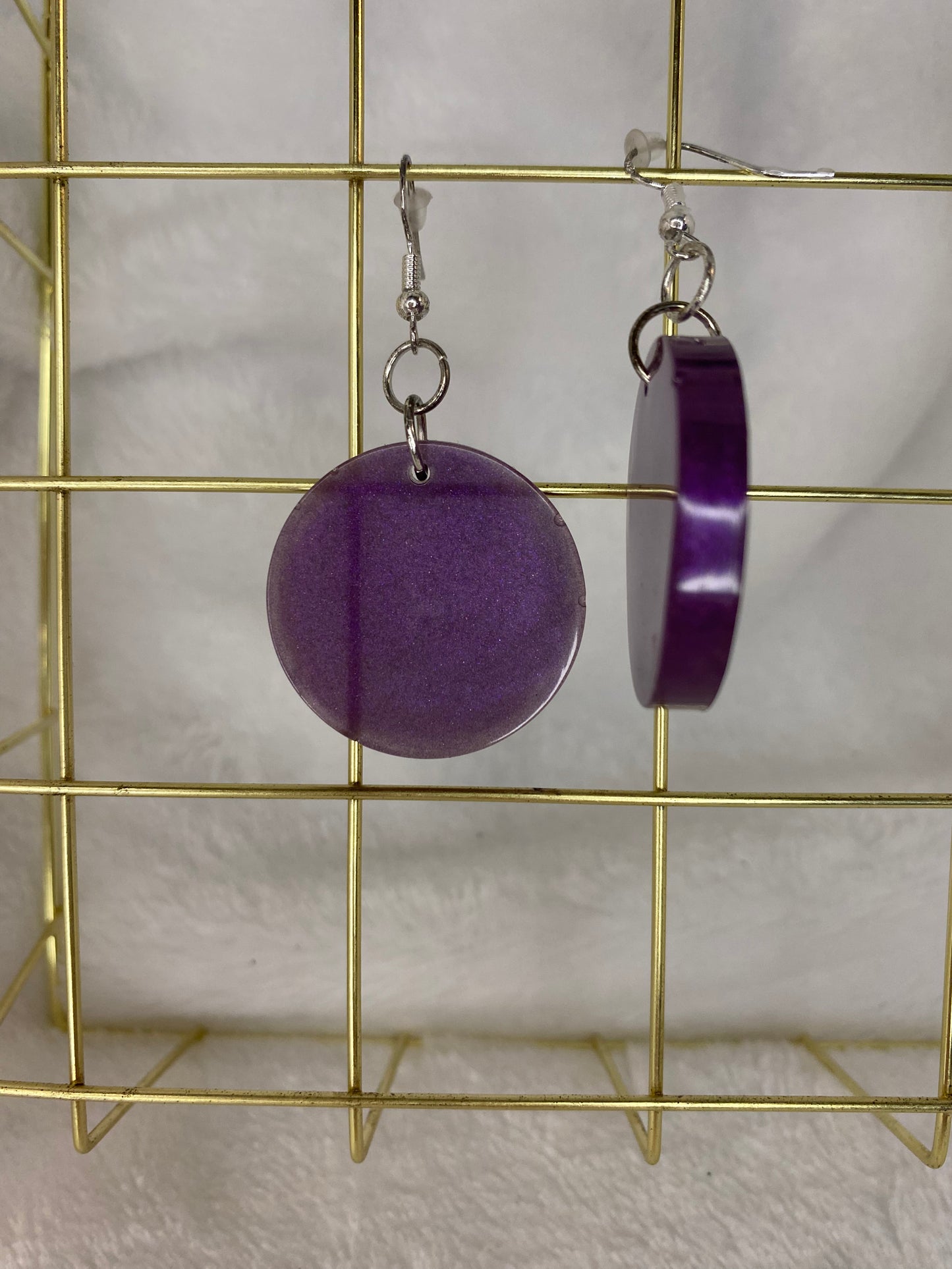 Purple Resin Earrings