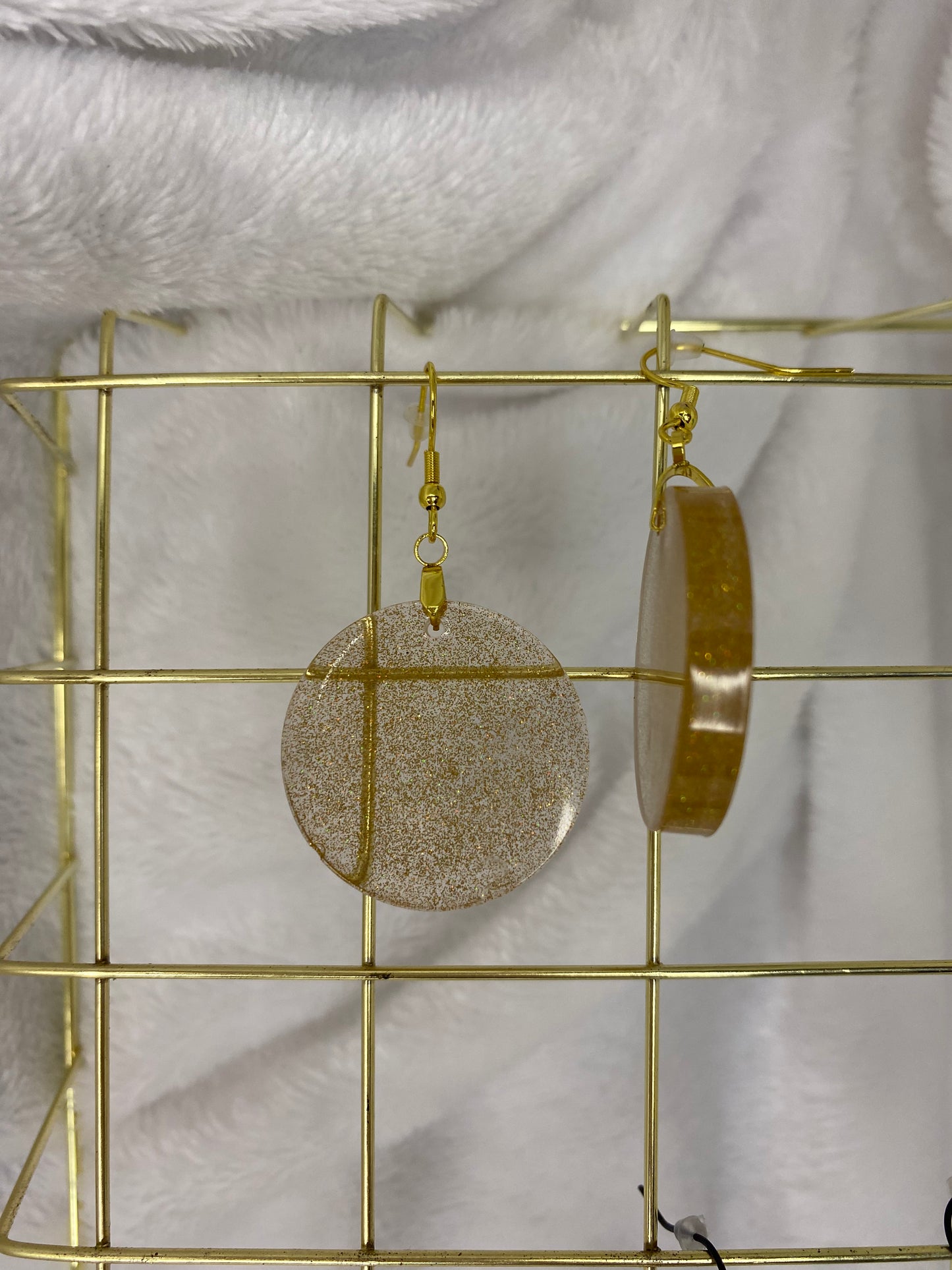 Gold Holographic Glitter Earrings