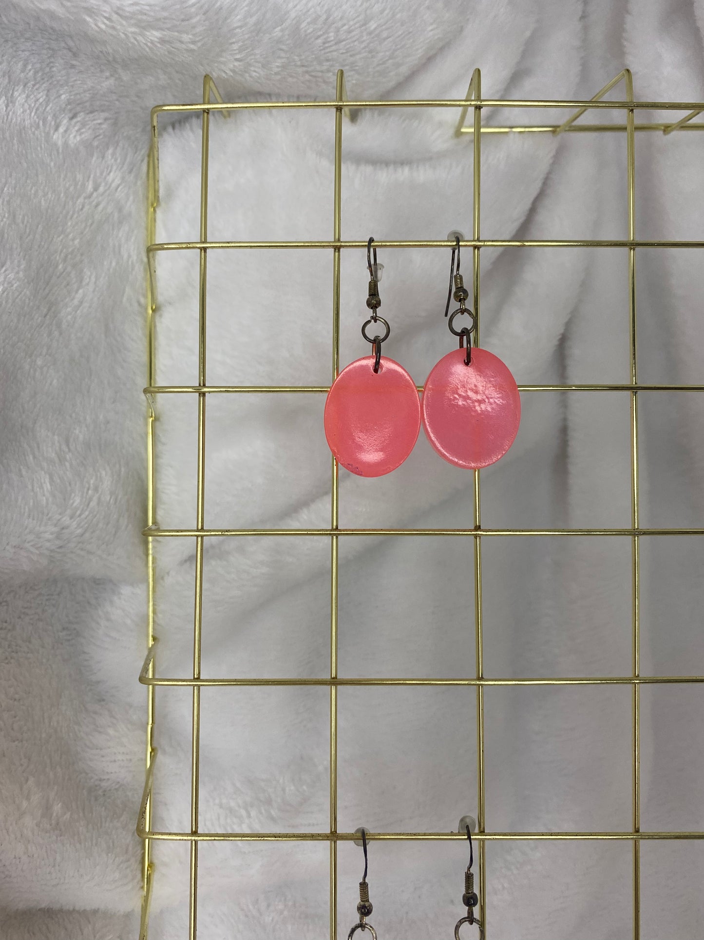 Peach/Light Pink Mini Oval Earrings