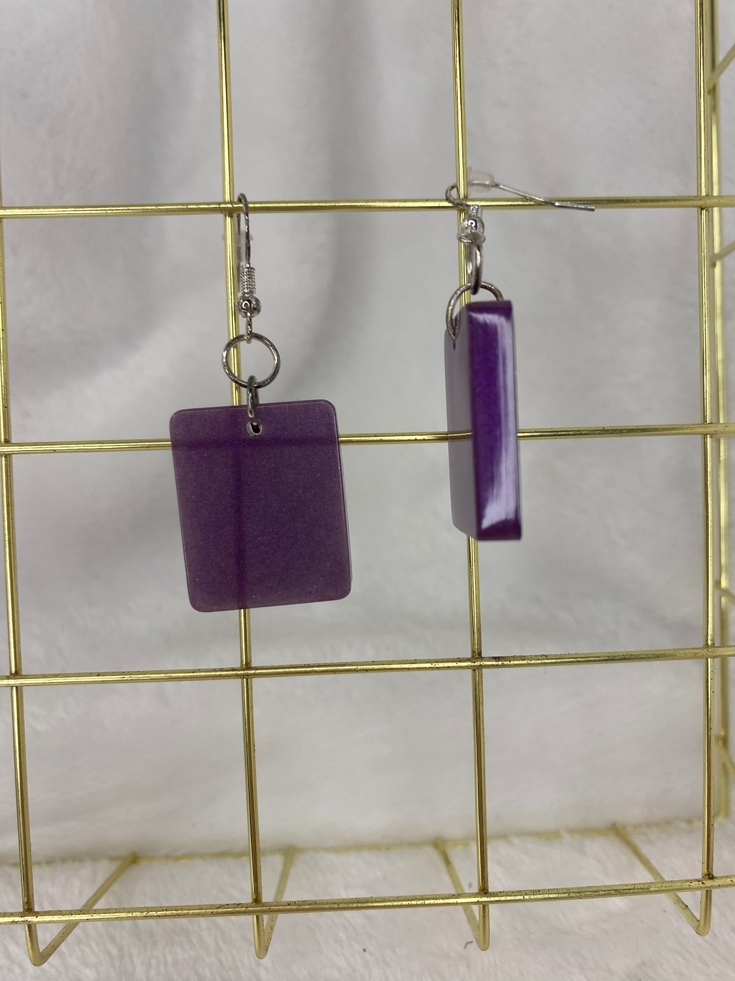 Purple Resin Earrings