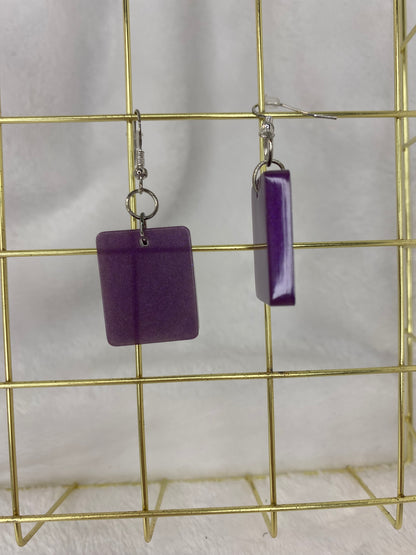 Purple Resin Earrings