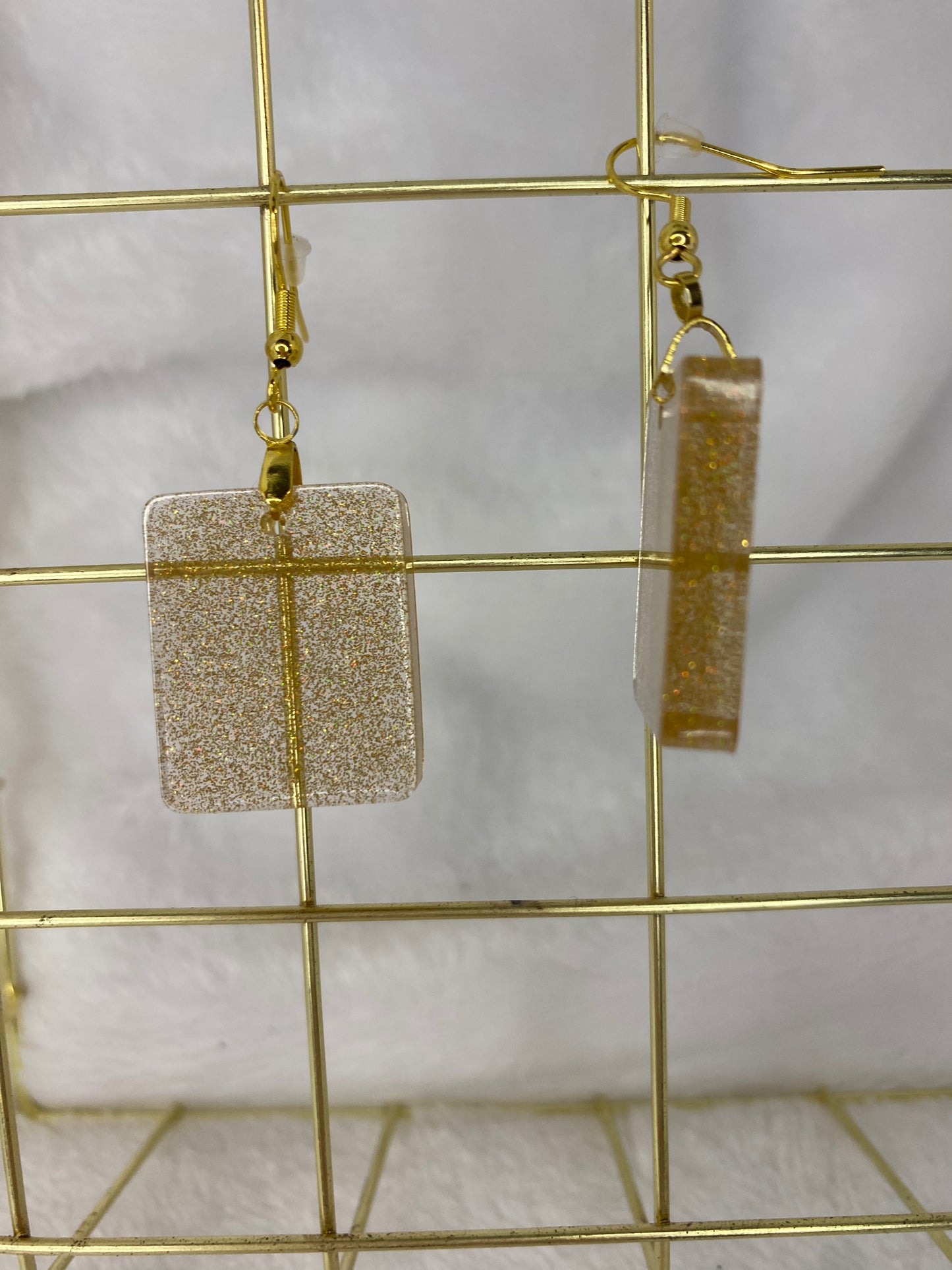 Gold Holographic Glitter Earrings