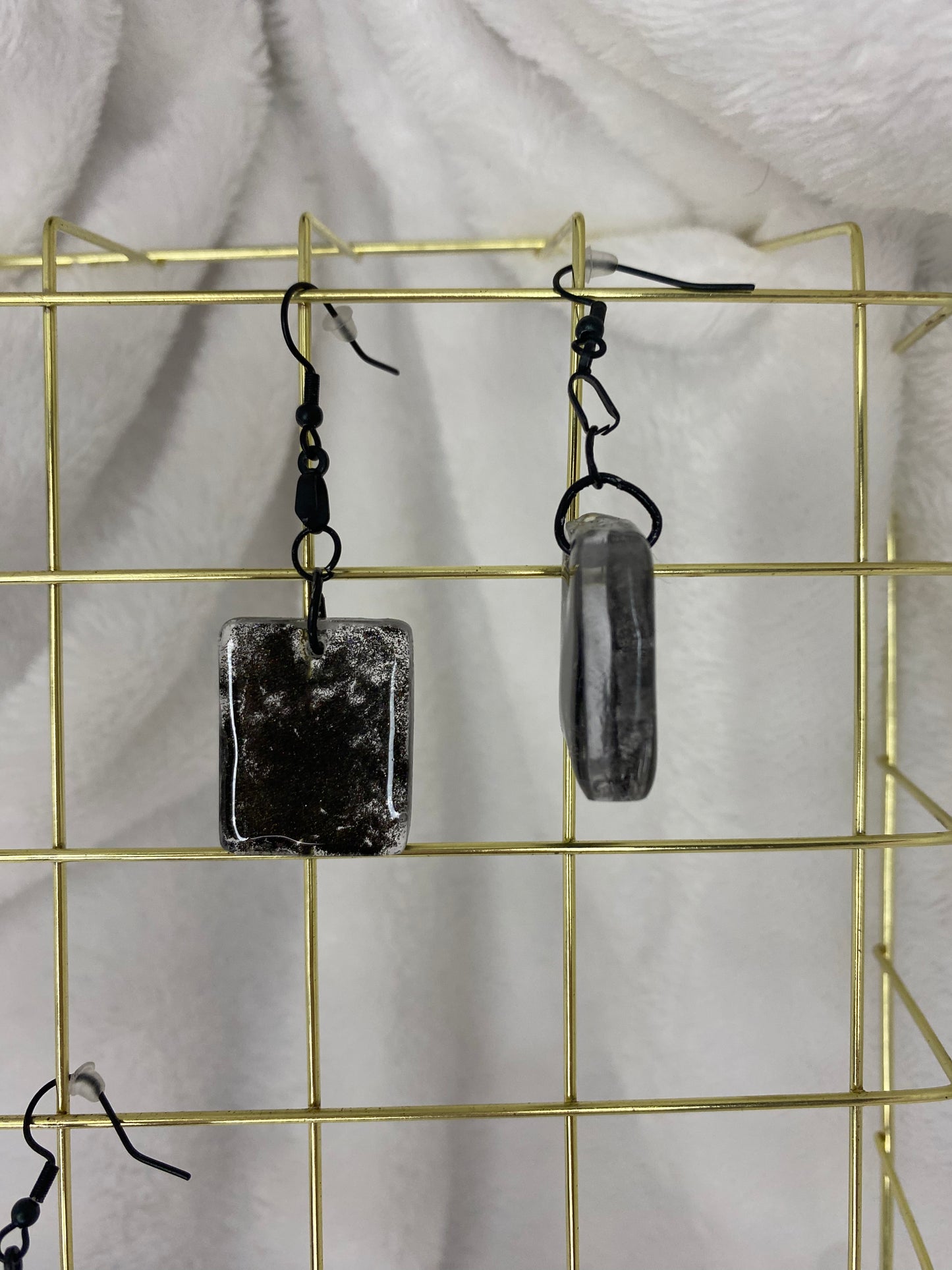 Holographic Glitter Earrings Rectangle Shaped